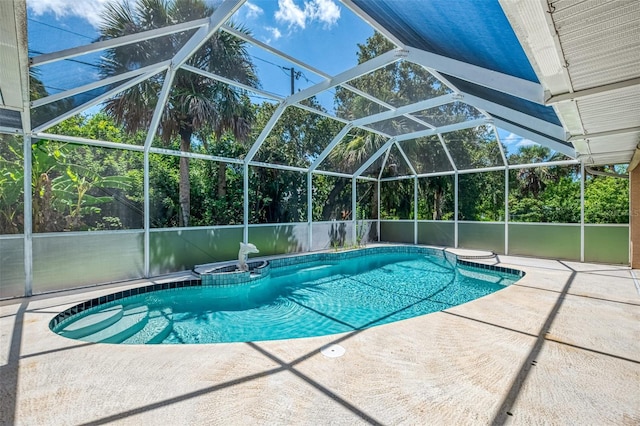 510 Border St, Port Charlotte, FL 33953 - outdoor pool with a patio and glass enclosure