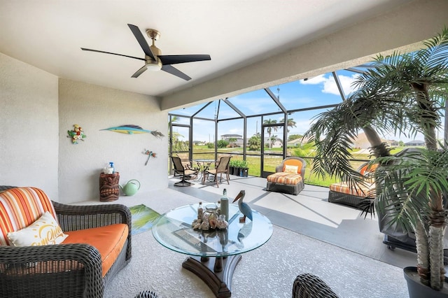 4321 NW 34th Ln, Cape Coral, FL 33993 - sunroom / solarium featuring ceiling fan