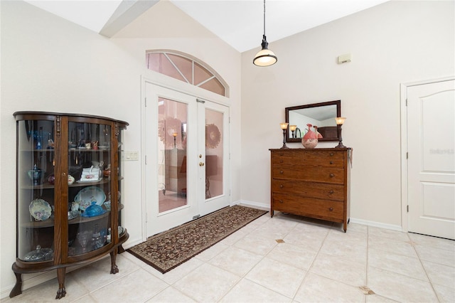 4142 Reif Ct, Port Charlotte, FL 33981 - foyer with french doors and light tile patterned floors