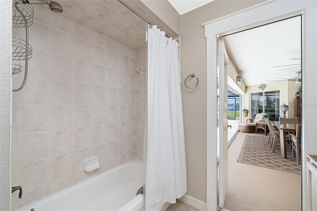 4142 Reif Ct, Port Charlotte, FL 33981 - full bathroom featuring shower / bath combo and ceiling fan