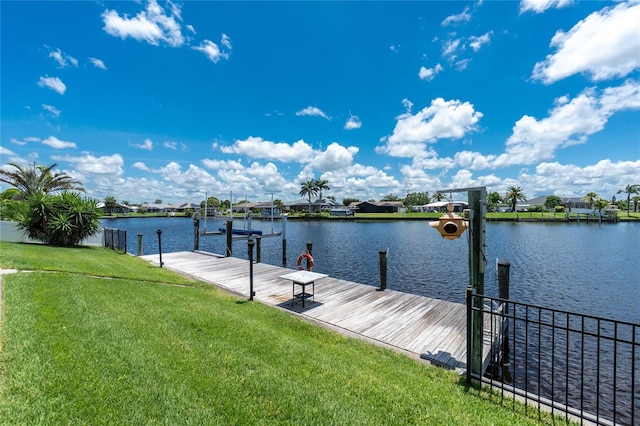 4142 Reif Ct, Port Charlotte, FL 33981 - dock area featuring a water view and a yard