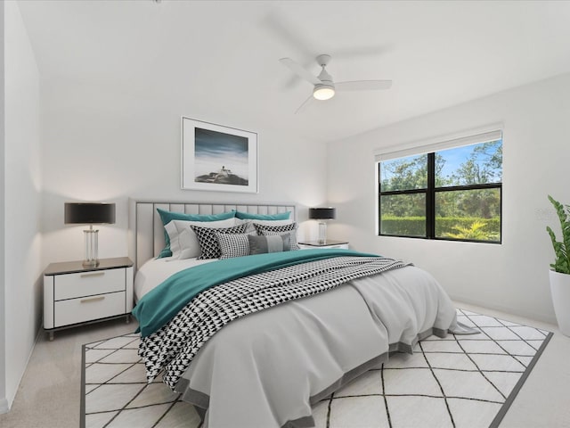 2161 Gardenia Ave, Port Charlotte, FL 33953 - bedroom with light carpet and a ceiling fan
