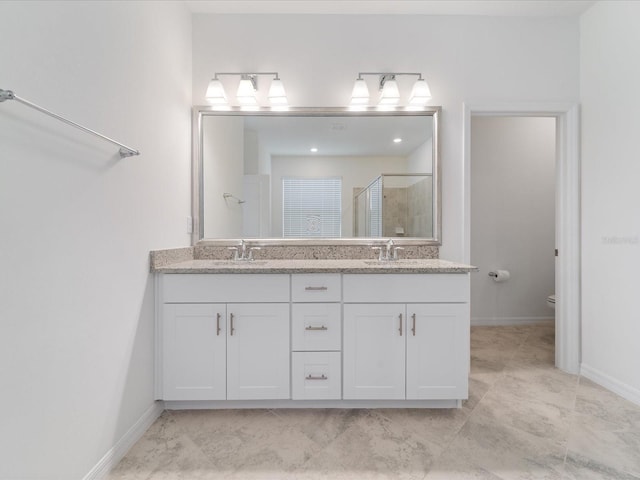 2161 Gardenia Ave, Port Charlotte, FL 33953 - bathroom with a stall shower and double vanity