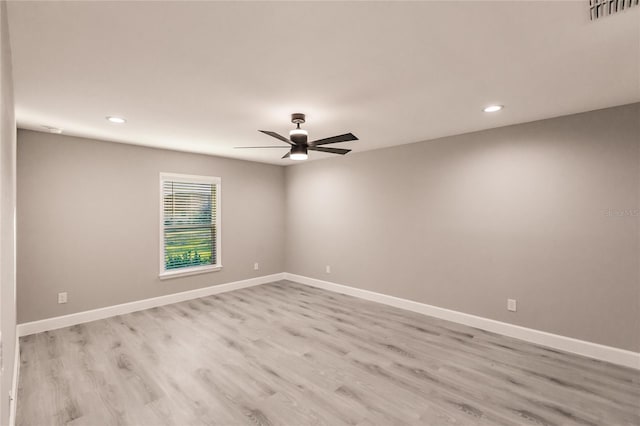627 SE 22nd Ter, Cape Coral, FL 33990 - empty room with ceiling fan, recessed lighting, and light wood-style flooring