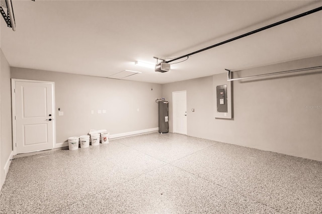 627 SE 22nd Ter, Cape Coral, FL 33990 - garage with electric panel, water heater, and a garage door opener