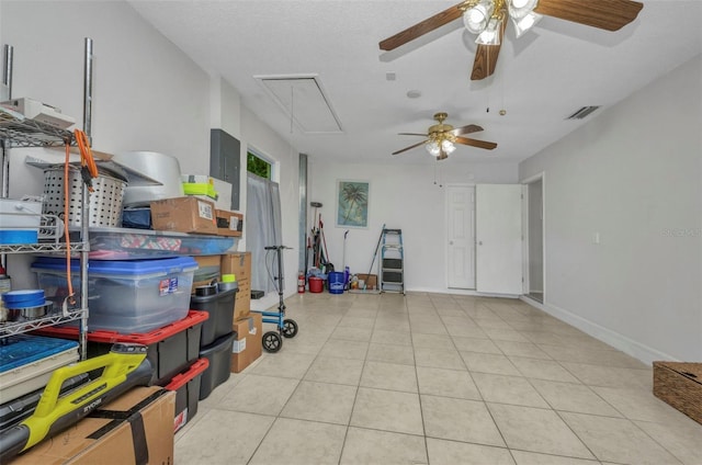 1478 Harmony Dr, Port Charlotte, FL 33952 - interior space featuring attic access, ceiling fan, and electric panel