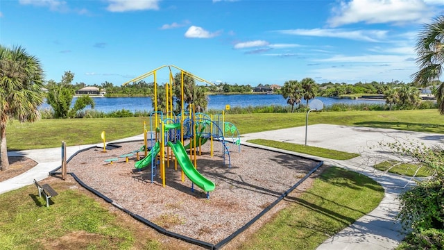 9155 Agate St, Port Charlotte, FL 33981 - communal playground featuring a lawn and a water view