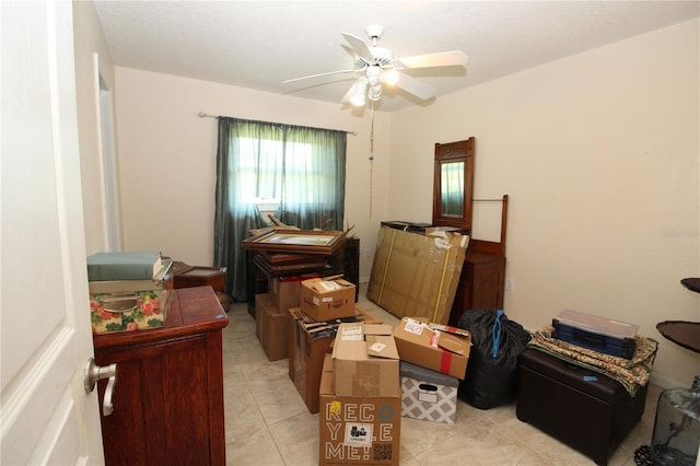 39 Norman St, Port Charlotte, FL 33954 - office area featuring light tile patterned floors and a ceiling fan
