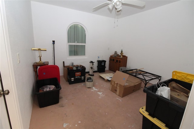 39 Norman St, Port Charlotte, FL 33954 - interior space with concrete flooring and ceiling fan