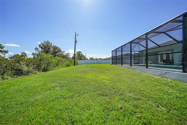 12112 Helios Ave, Port Charlotte, FL 33981 - view of yard with an outdoor pool and a lanai