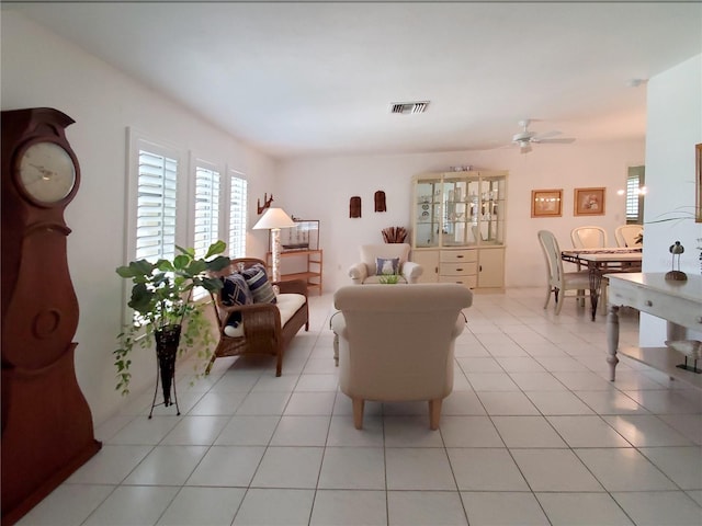 2220 Broad Ranch Dr, Port Charlotte, FL 33948 - living area featuring ceiling fan and light tile patterned floors