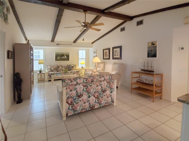 2220 Broad Ranch Dr, Port Charlotte, FL 33948 - living room featuring healthy amount of natural light, light tile patterned flooring, and ceiling fan