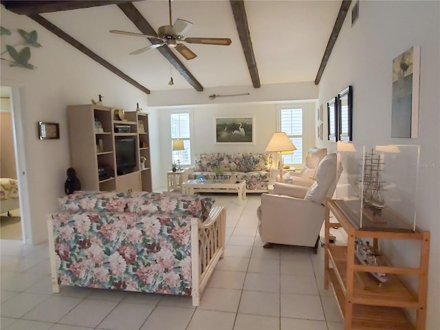 2220 Broad Ranch Dr, Port Charlotte, FL 33948 - living room with ceiling fan, healthy amount of natural light, and light tile patterned floors