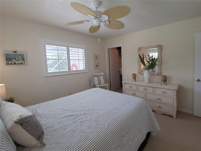 2220 Broad Ranch Dr, Port Charlotte, FL 33948 - bedroom with a ceiling fan and light colored carpet
