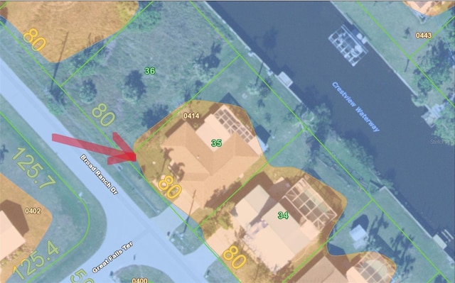 2220 Broad Ranch Dr, Port Charlotte, FL 33948 - map / location with property parcel outlined