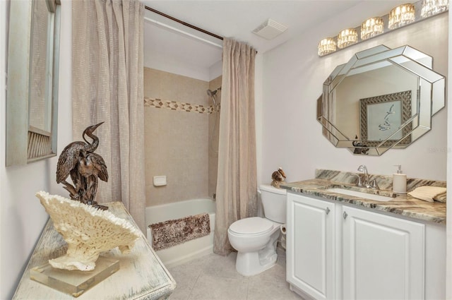 900 E Marion Ave Unit 1403, Punta Gorda, FL 33950 - bathroom with vanity, shower / bath combination with curtain, and tile patterned floors