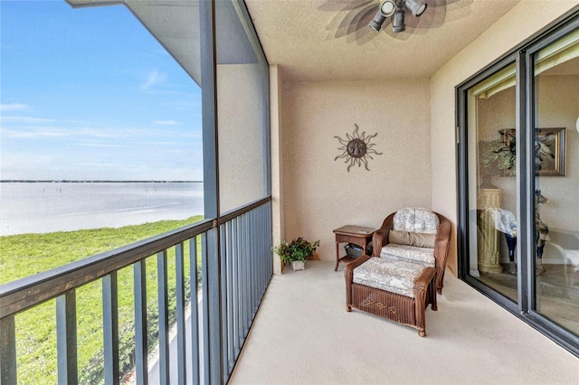 900 E Marion Ave Unit 1403, Punta Gorda, FL 33950 - balcony with a water view and ceiling fan