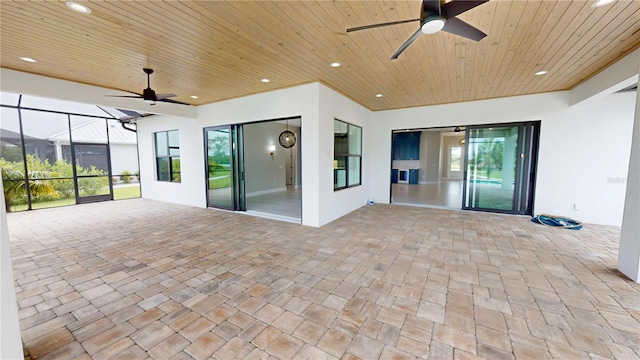 2073 Treasure Ln, Punta Gorda, FL 33982 - view of patio / terrace with a ceiling fan and glass enclosure