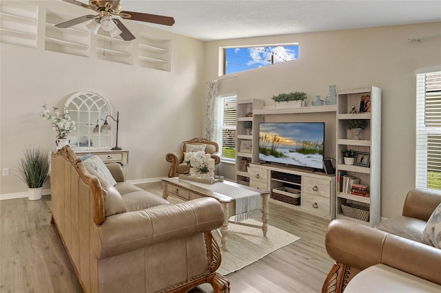 2474 Rio De Janeiro Ave, Punta Gorda, FL 33983 - living room with light wood-style flooring and ceiling fan