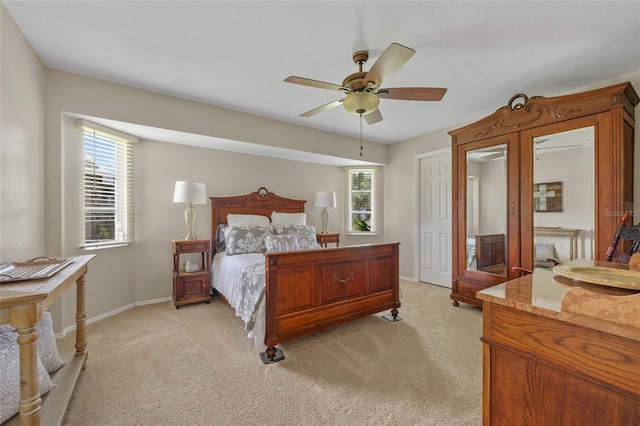 2474 Rio De Janeiro Ave, Punta Gorda, FL 33983 - bedroom with light carpet and ceiling fan