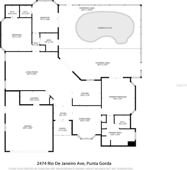 2474 Rio De Janeiro Ave, Punta Gorda, FL 33983 - view of floor plan / room layout