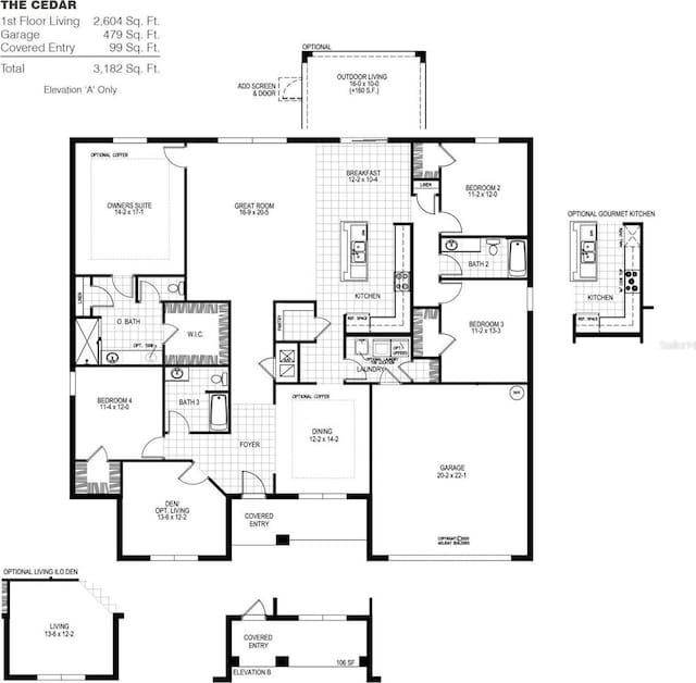 101 Pritchard Dr, Palm Coast, FL 32164 - view of floor plan / room layout
