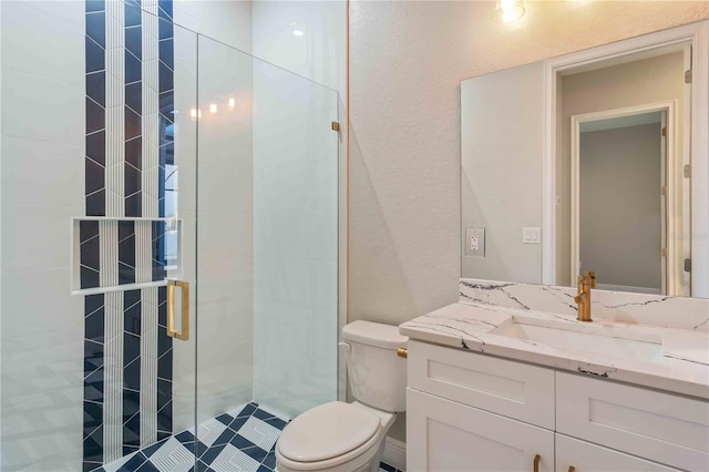 4026 Vasco St, Punta Gorda, FL 33950 - bathroom featuring vanity, a shower stall, and a textured wall