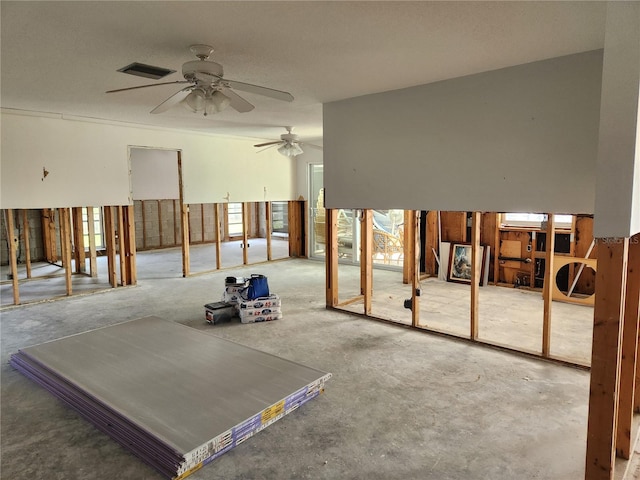 110 Hibiscus Dr, Punta Gorda, FL 33950 - unfurnished living room featuring ceiling fan and healthy amount of natural light