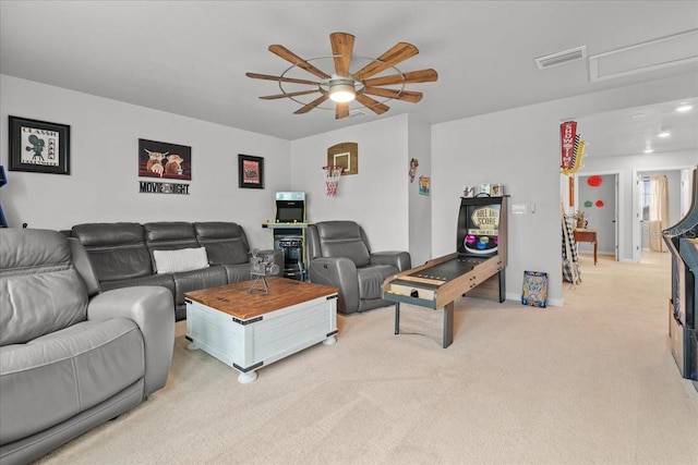 2596 Buckthorn Loop, North Port, FL 34289 - living area with ceiling fan and light colored carpet