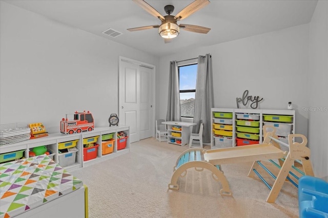2596 Buckthorn Loop, North Port, FL 34289 - rec room featuring ceiling fan and carpet floors
