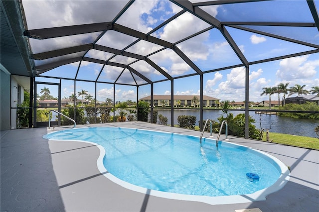 1457 Sea Fan Dr, Punta Gorda, FL 33950 - outdoor pool featuring a water view, a patio area, and a residential view