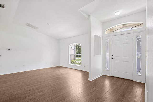 5260 Jessamine Ave, North Port, FL 34291 - foyer entrance featuring dark wood-style flooring and baseboards