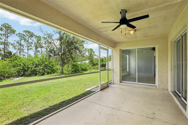 5260 Jessamine Ave, North Port, FL 34291 - unfurnished sunroom featuring ceiling fan
