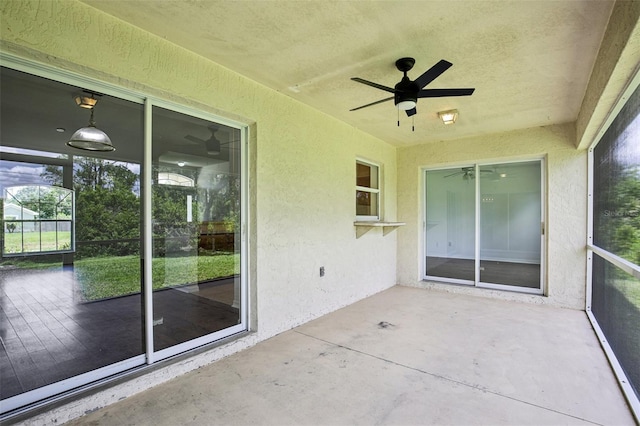 5260 Jessamine Ave, North Port, FL 34291 - unfurnished sunroom with a ceiling fan and plenty of natural light