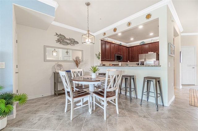 20333 Lagente Cir, Venice, FL 34293 - dining room with crown molding and light tile patterned floors