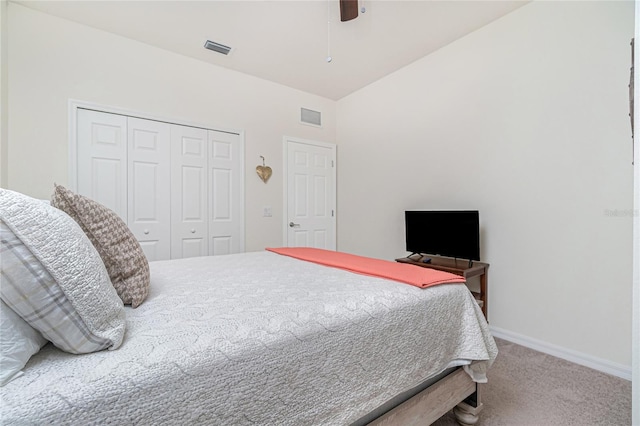 20333 Lagente Cir, Venice, FL 34293 - carpeted bedroom with a closet and ceiling fan