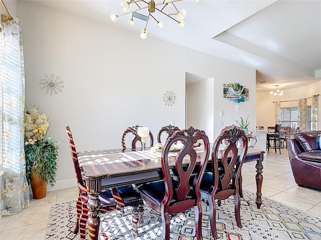 1323 Algiers St, Punta Gorda, FL 33980 - dining space featuring a chandelier and light tile patterned floors