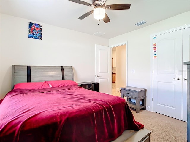 1323 Algiers St, Punta Gorda, FL 33980 - bedroom featuring light colored carpet and a ceiling fan