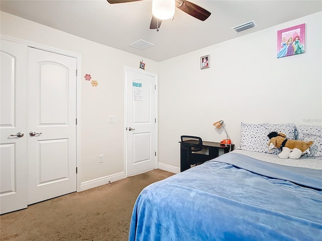 1323 Algiers St, Punta Gorda, FL 33980 - bedroom with carpet and a ceiling fan