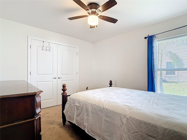 1323 Algiers St, Punta Gorda, FL 33980 - bedroom featuring carpet flooring, a closet, and ceiling fan