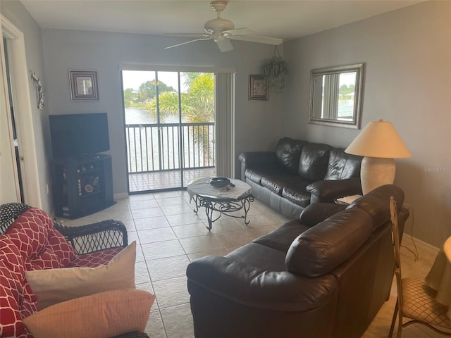 25275 Rampart Blvd Unit 207, Punta Gorda, FL 33983 - living area featuring tile patterned flooring and a ceiling fan