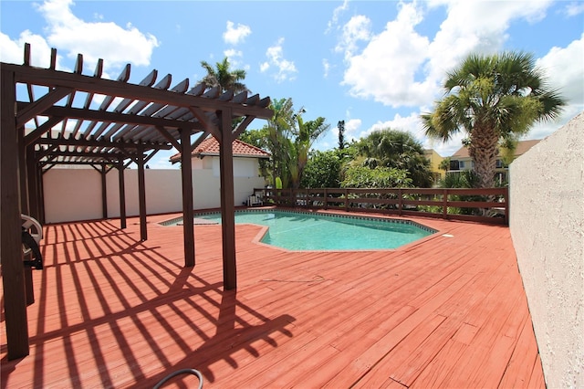 25188 Marion Ave Unit 24, Punta Gorda, FL 33950 - view of swimming pool with a wooden deck and a pergola