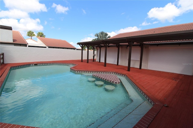 25188 Marion Ave Unit 24, Punta Gorda, FL 33950 - swimming pool featuring a fenced backyard and a wooden deck