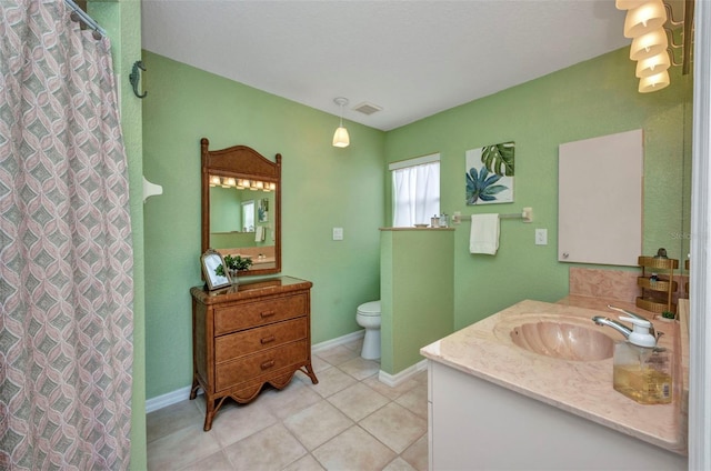 860 Silver Springs Ter NW, Port Charlotte, FL 33948 - bathroom featuring vanity, tile patterned floors, and curtained shower