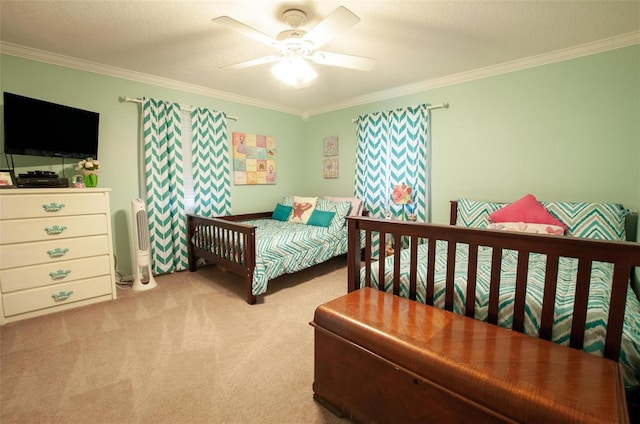 3990 NE Ashley Ter, Arcadia, FL 34266 - bedroom with crown molding, carpet flooring, and ceiling fan