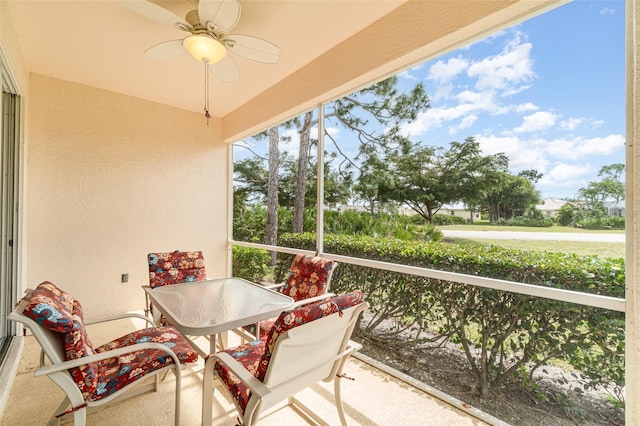 3820 Cobia Villas Ct, Punta Gorda, FL 33955 - sunroom / solarium featuring ceiling fan