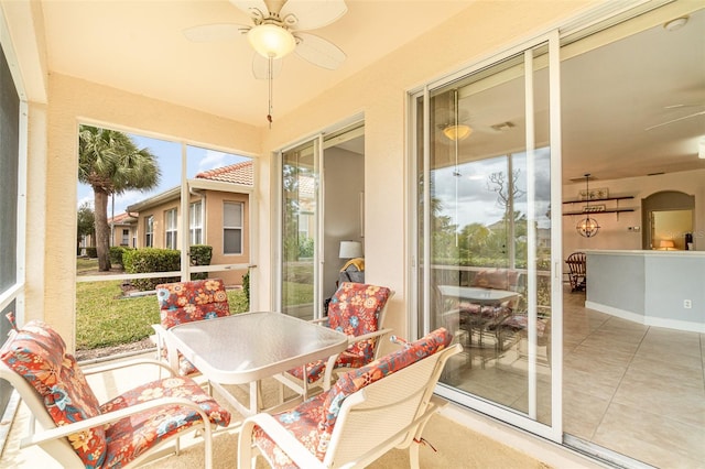 3820 Cobia Villas Ct, Punta Gorda, FL 33955 - sunroom / solarium featuring ceiling fan