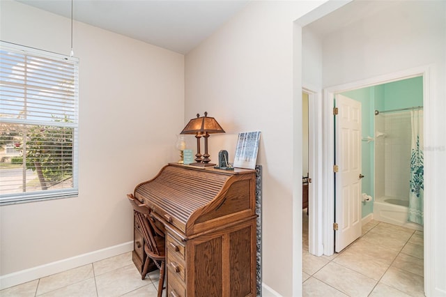 3820 Cobia Villas Ct, Punta Gorda, FL 33955 - office area featuring light tile patterned flooring and baseboards