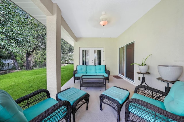 2697 Parrot St, North Port, FL 34286 - view of patio with french doors and an outdoor hangout area