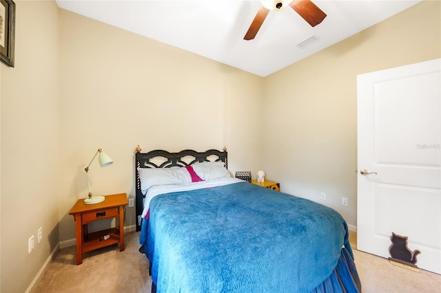 2697 Parrot St, North Port, FL 34286 - bedroom with light colored carpet and a ceiling fan